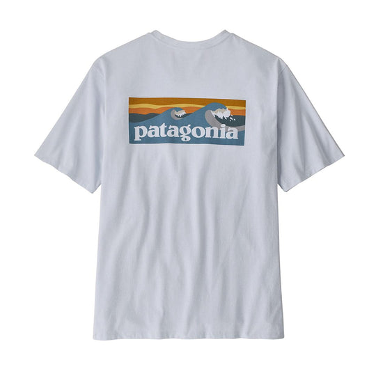 T-shirt Uomo Patagonia Boardshort Logo Pocket Bianco