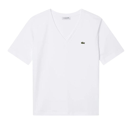 T-shirt Donna Lacoste Scollo V Bianco