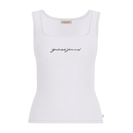 Canottiera Donna Guess Costine Bianco