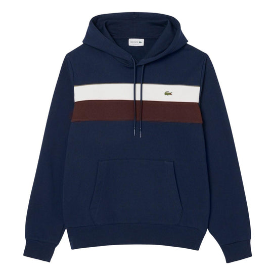 Felpa Uomo Lacoste Cappuccio Color Block Blu Multicolor