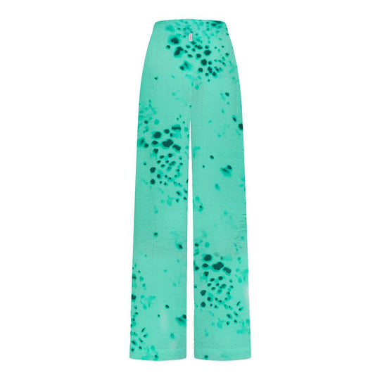 Pantalone Donna Deha Larghi In Viscosa Effetto Stropicciato Verde Acqua
