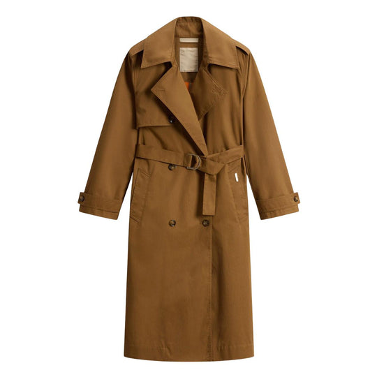 Impermabile Donna Woolrich Teck Cotton Trench Caffè