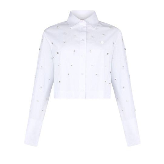 Camicia Donna Liu-Jo Crop M/L Strass Bianco
