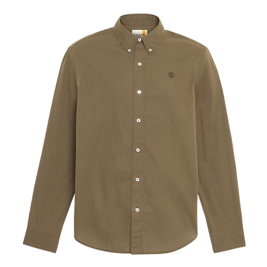 Camicia Uomo Timberland L/S Popeline Shirt B/D Verde Militare