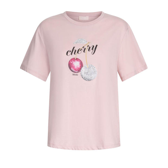 Women's Liu-Jo T-shirt Pink Cherry Print