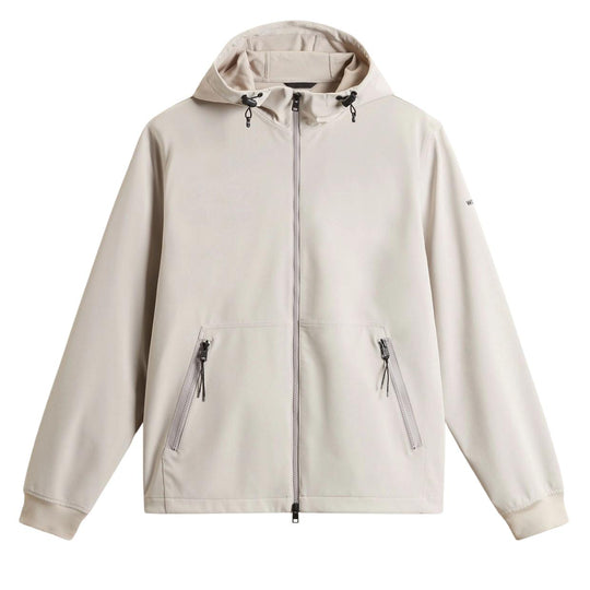 Giubbino Uomo Woolrich Tech Softshell Grigio Chiaro