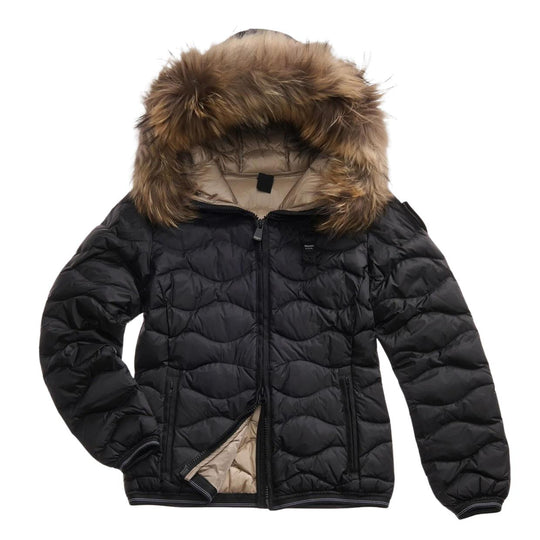 Piumino Donna Blauer Bordo Pelliccia Aldie Nero