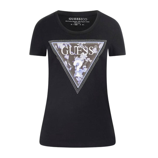 Women's T-shirt Guess Black Triangle Logo