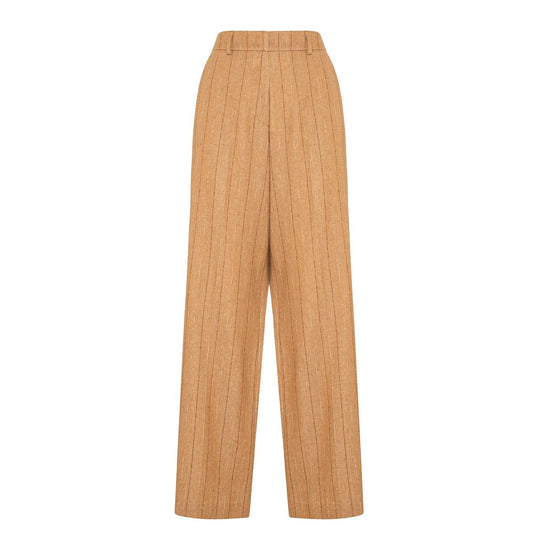 Pantalone Donna Manila Grace Pantapazzo Wide Leg Rigato Biscotto