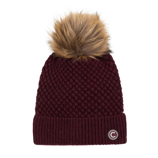 Cappello Donna Colmar Pompon Pelliccia Bordeaux