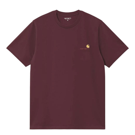 T-Shirt Uomo Carhartt Wip S/S American Script Organic Bordeaux