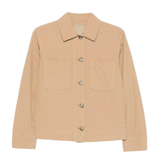 Over Camicia Donna Woolrich Popline Beige