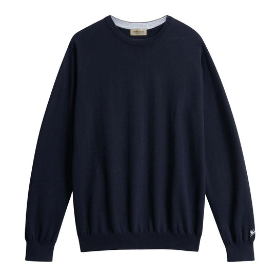 Maglione Uomo Woolrich Logo Blu