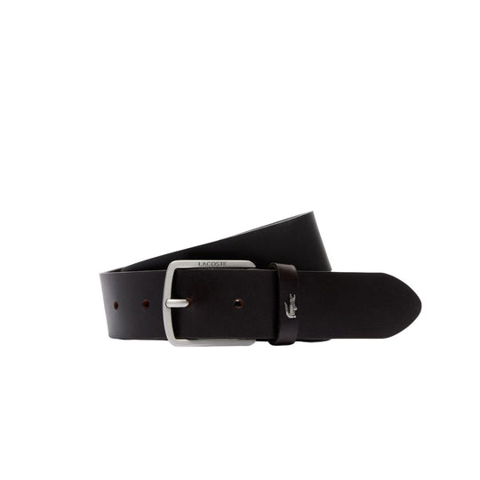 Lacoste Smooth Leather Belt Dark Brown
