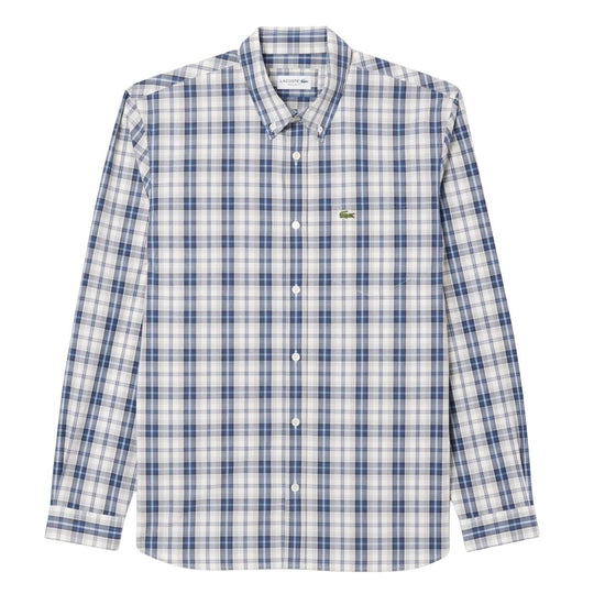 Camicia Uomo Lacoste Motivo Scozzese Bianco / Blu / Azzurro