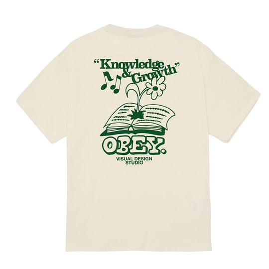 T-shirt Uomo Obey Knowledge & Growth Crema