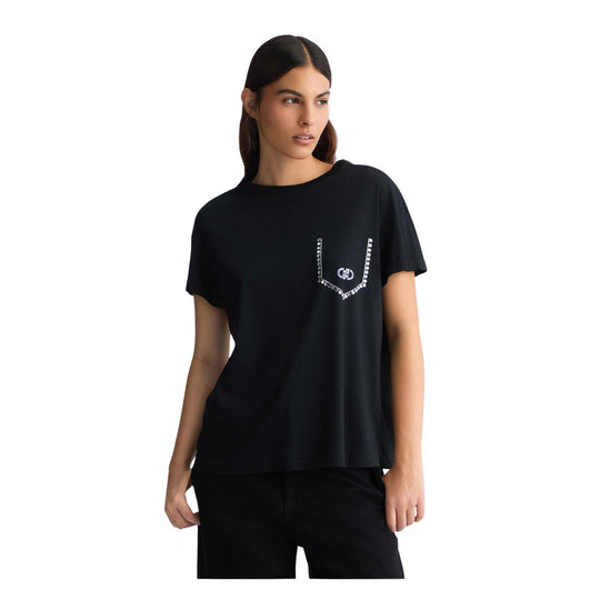 T-shirt Donna Liu-Jo Taschino Strass Nero