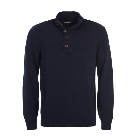 Herrenpullover Barbour Patch Halb Reißverschluss Blau Navy