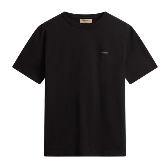 T-Shirt Uomo Woolrich Cotton Logo Nero