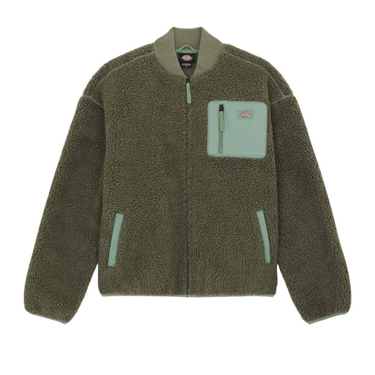 Felpa Donna Dickies Central Sherpa Bomber Verde