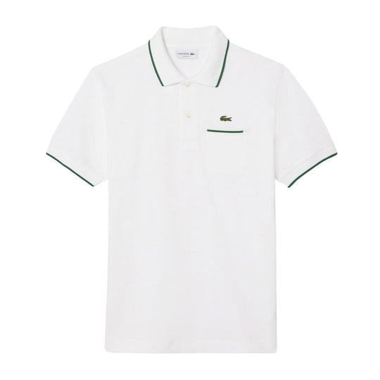 Polo Herren Lacoste im Kontrast Weiß / Grün