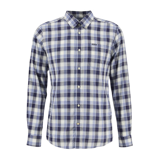 Camicia Uomo Barbour Harwood Tailored Shirt Blu/Celeste