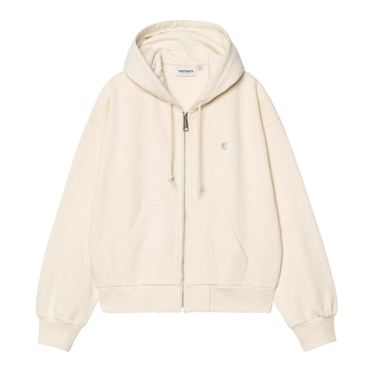 Felpa Donna Carhartt Wip W' Hooded Casey Jacket Panna/Argento
