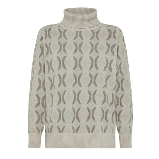 velvet chain turtleneck wom knit