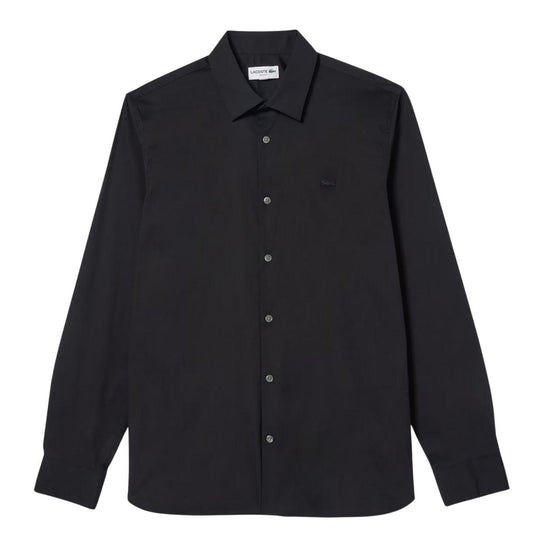 Camicia Uomo Lacoste Popeline Stretch Nero