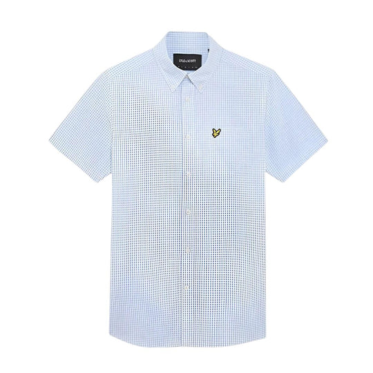 Men's Shirt Lyle & Scott Slim Fit Gingham White / Blue