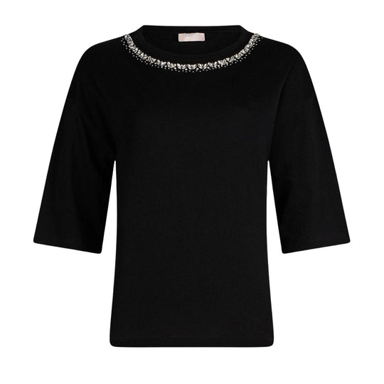 T-Shirt Donna Liu-Jo G/C Gioello Nero