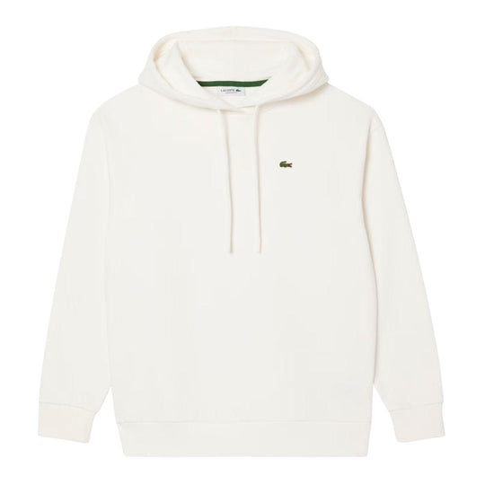 Felpa Donna Lacoste Oversize Pile Cappuccio Bianco