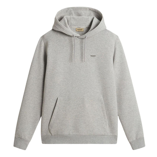 Felpa Uomo Woolrich Intelock Hoodie Grigio Chiaro