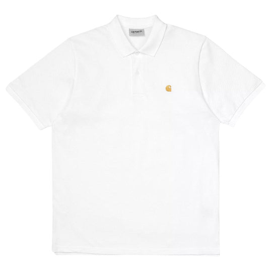 Polo Herren Carhartt WIP S/S Chase Piqué Weiß