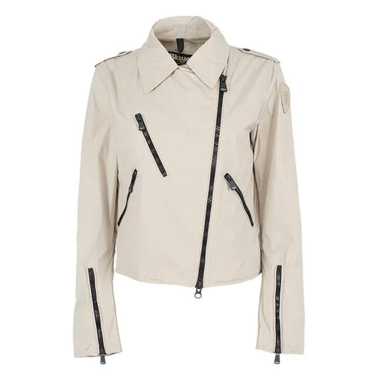 Damenjacke Blauer Chiodo Zamora Beige