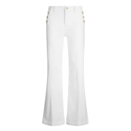 Damenhose Liu-Jo Flare Knöpfe Weiß