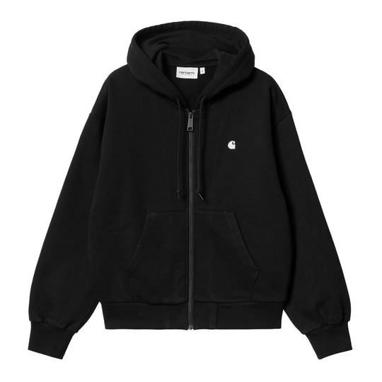 Felpa Donna Carhartt Wip W' Hooded Casey Jacket Nero/Argento