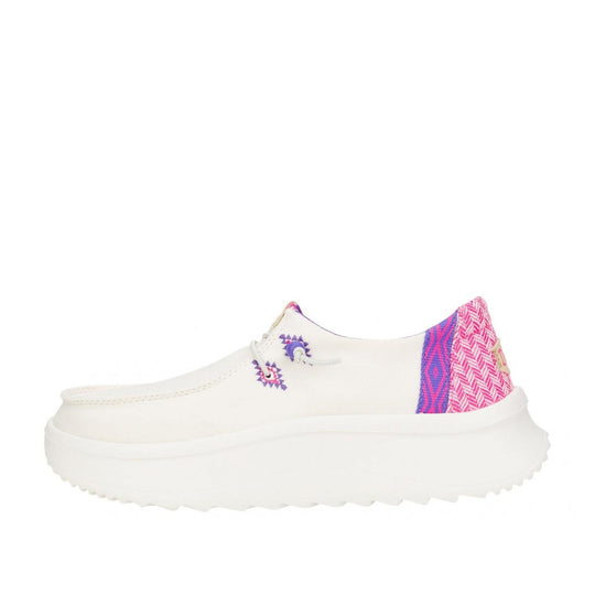 Hey Dude Wendy Peak Chambray White / Pink Women's Loafers