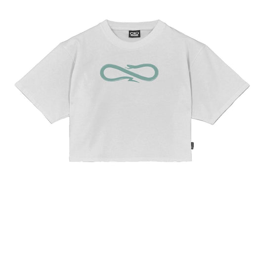 T-shirt Cropped Donna Propaganda Logo Bianco