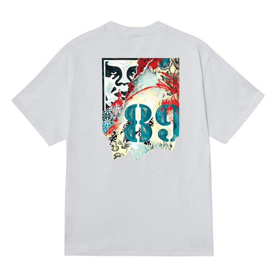 T-shirt Uomo Obey Lisbon Icon Bianco