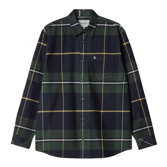Carhartt WIP Men's L/S Garnett Shirt Green Multicolor