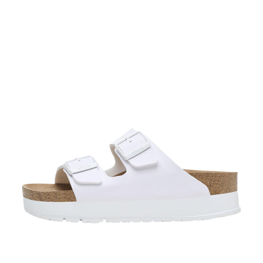 Damen Sandalen Birkenstock Arizona PAP Flex Plateau Weiß