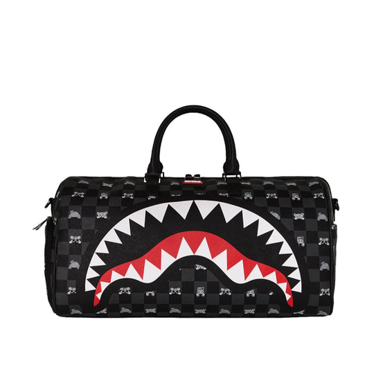 Borsa Unisex Sprayground Grey Peeking Duffle Nero/Bianco