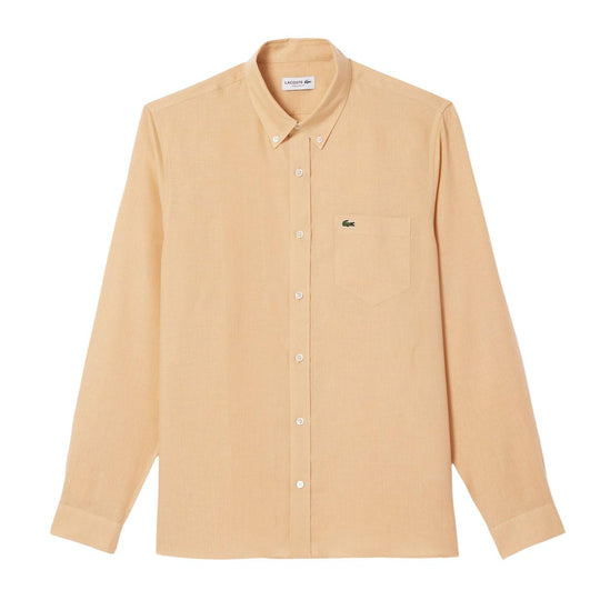 Camicia Uomo Lacoste Lino Nocciola