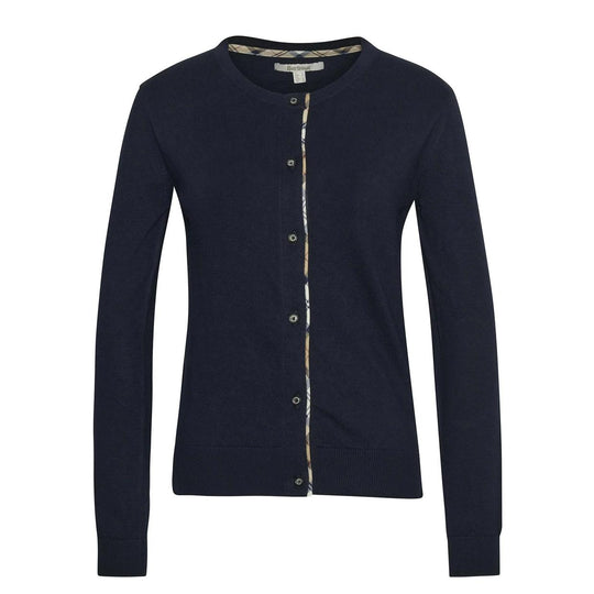 Women's Barbour Bredon Sweater Navy Blue / Hessian Tartan