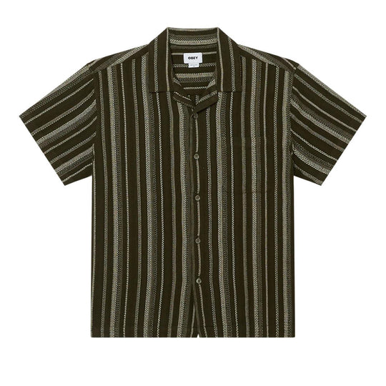 Camicia Uomo Obey Hugh Woven S/S Verde