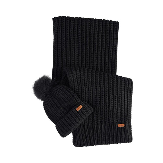 Set Donna Barbour Cappello+Sciarpa Nero