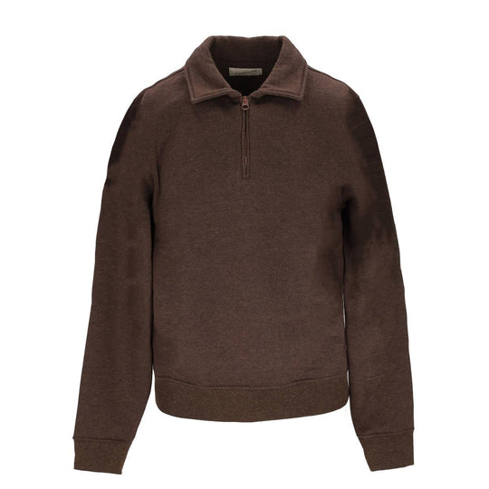 Felpa Uomo Bl'ker Mezza Zip Maryland Marrone Melange