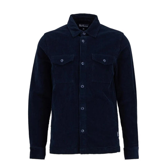 Overshirt Uomo Barbour Velluto Rigato Blu Navy