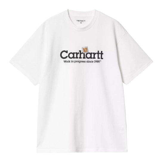 T-shirt Herren Carhartt WIP S/S Label Schrift Weiß / Schwarz